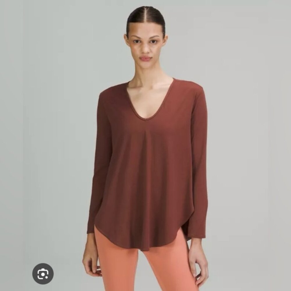 Lululemon | Up For Down Time Silk Modal Top Terra Cotta | 8